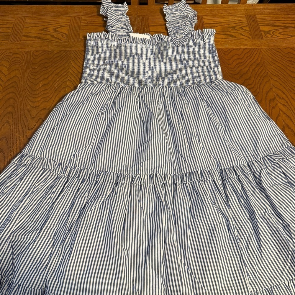 NEW Sugarlips Katie Striped Smocked Bodice Tiered Midi Dress Sz XL Milkmaid Chic - Picture 15 of 16